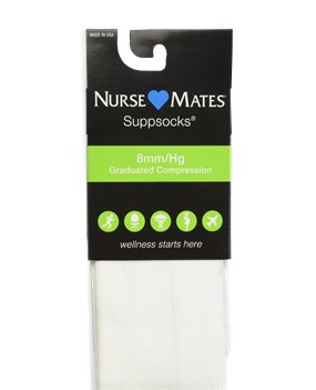 White Nurse Mates Support Socks sizes 9-11